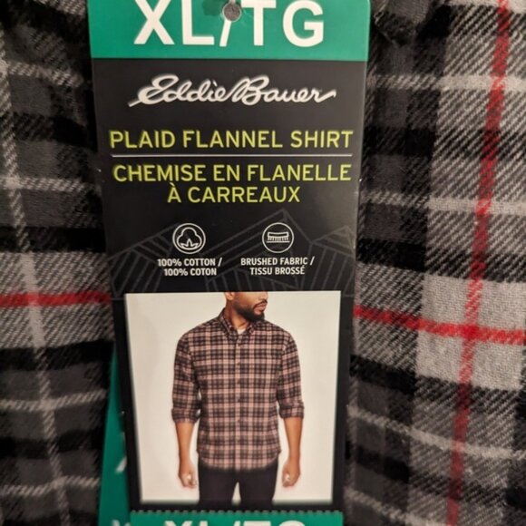 XL Eddie Bauer Plaid Flannel Shirt - Men’s - Picture 2 of 5